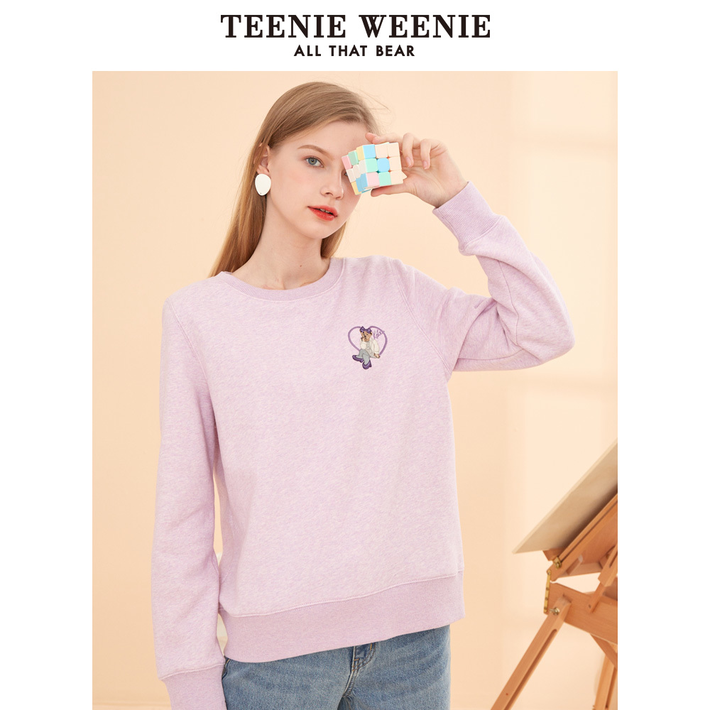 TeenieWeenie小熊卫衣加厚加绒女2019冬季新款圆领韩版长袖上衣