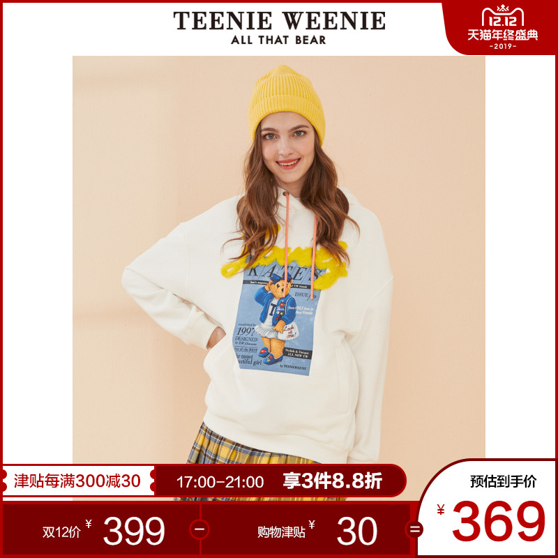TeenieWeenie小熊卫衣女2019冬季新款字母潮ins卡通时尚休闲上衣