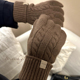 长筒“英国麻花”100%澳洲羊毛手套加厚可触屏显瘦洋气加长保暖冬