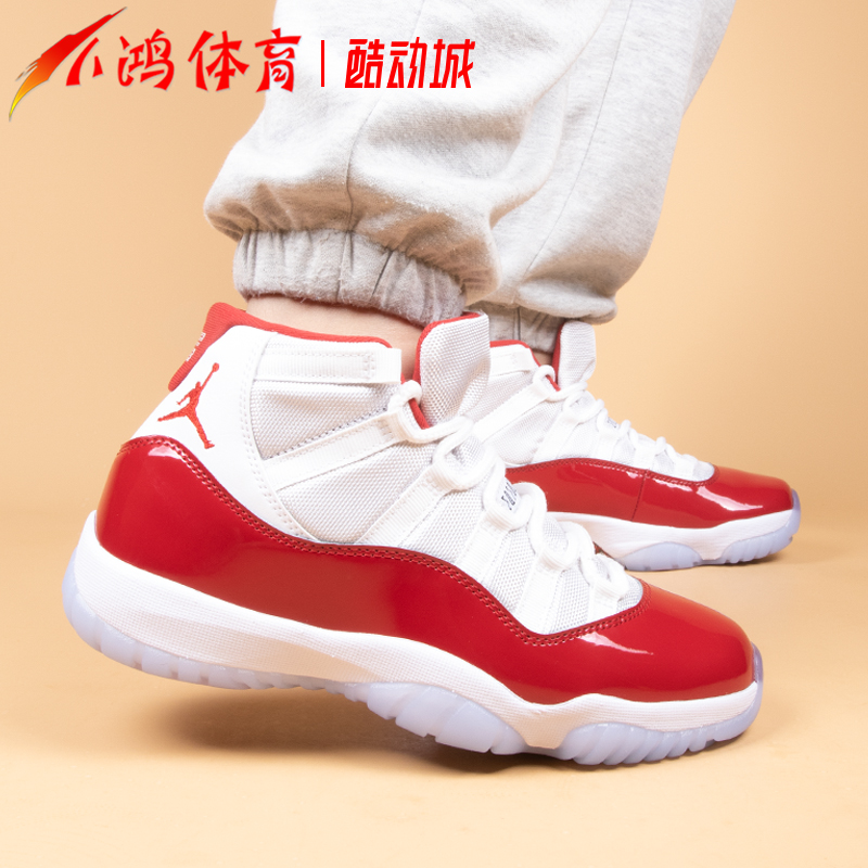 小鸿体育Air Jordan 11 AJ11樱桃白红 大红 高帮篮球鞋CT8012-116