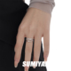 SUMIYAKI原创银色交叉锆石双层戒指轻奢小众时尚素戒情侣对戒指环