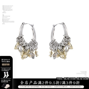 SUMIYAKI  艺术感耳饰高级感麻花线圈金银色耳环走秀重工个性耳圈