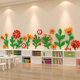 幼儿园花朵主题文化墙面装饰环境材料布置踢脚线走廊过道春天环创