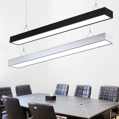 led长条灯办公室吊灯现代日光灯长形条形铝材灯具直角照明吊线灯