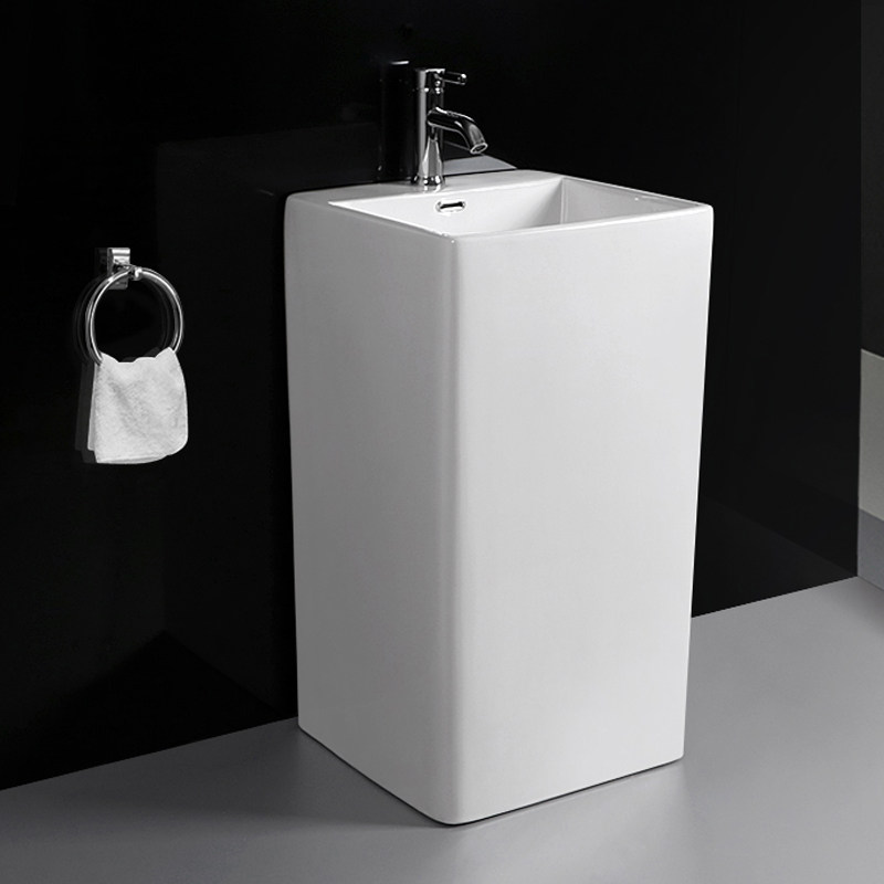 立柱盆一体落地式洗脸盆陶瓷洗手台阳台洗手盆庭院水池卫生间台盆