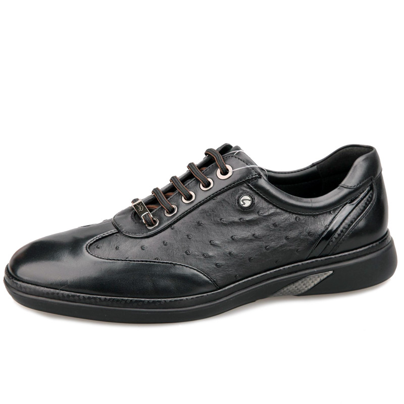 意大利进口沙驰男鞋2019秋季新款系带休闲皮鞋单鞋