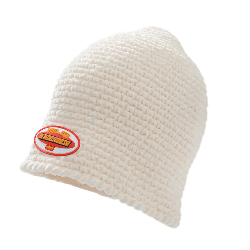 三角牙 帽子女冬季2021新款纯色简约港风潮ins贴标防风针织毛线帽