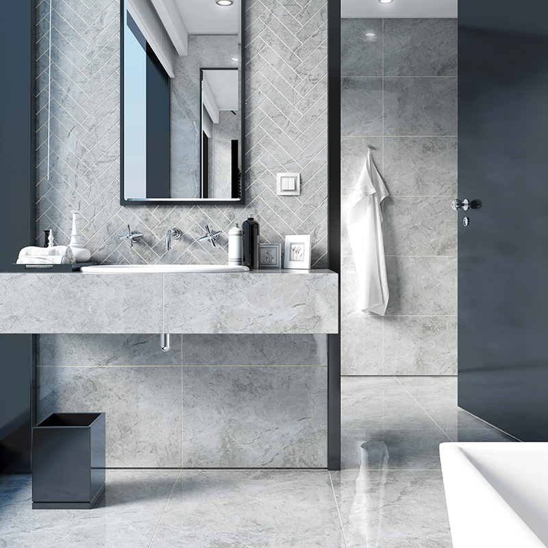 迈森英伦 大理石卫生间瓷砖 客厅地砖 墙砖厨卫砖800x800 云灰石