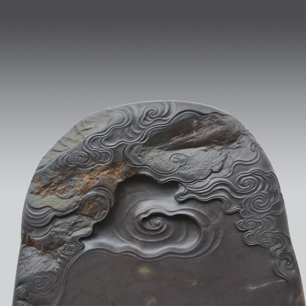 端砚大师张玉强作品 麻子坑 《祥云瑞气》砚