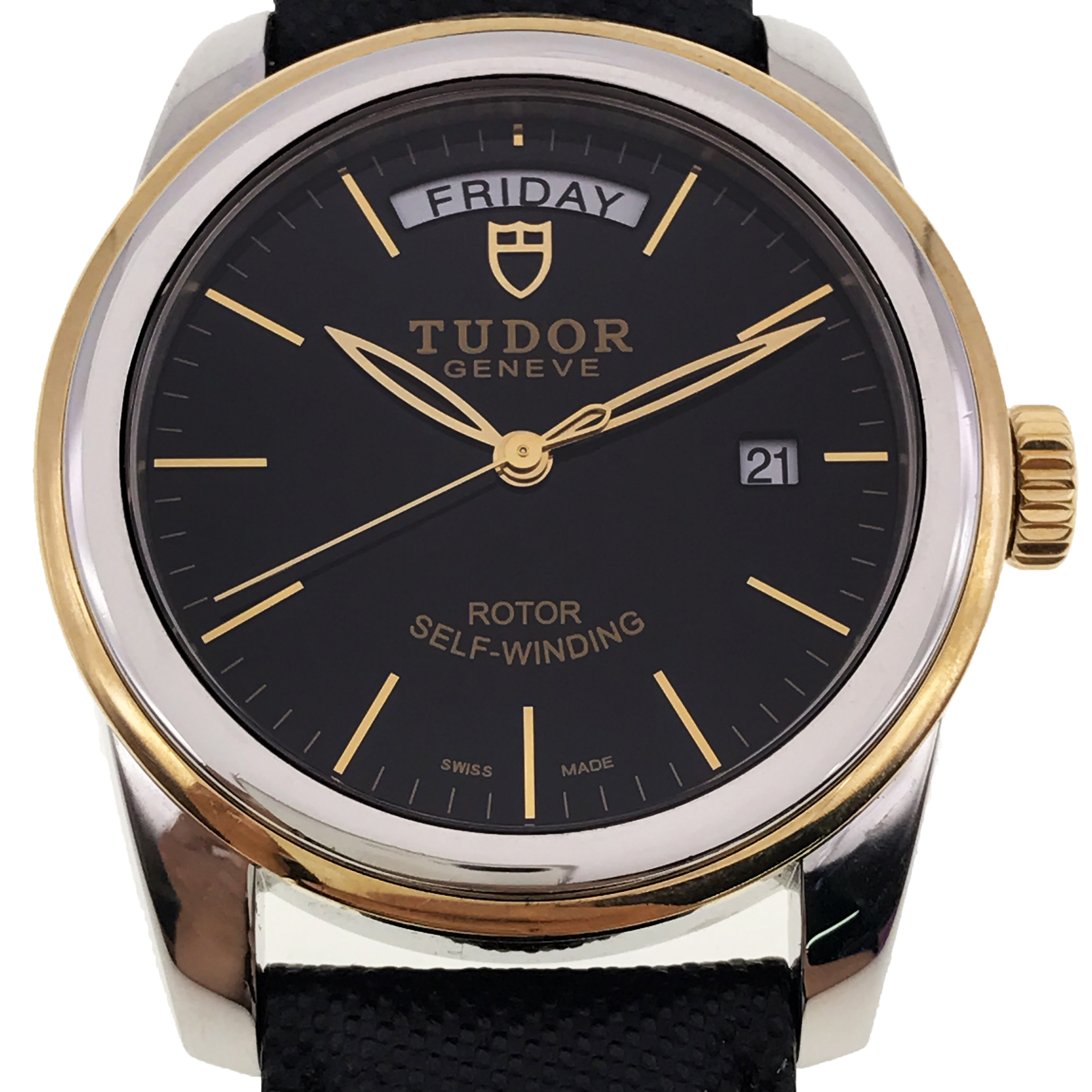 [9.0新]帝舵骏珏系列18k金圈黑面自动机械男表56003