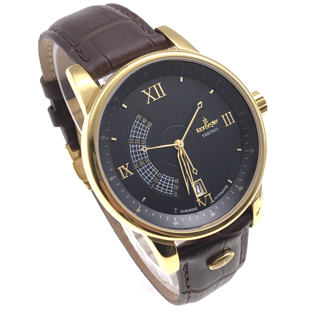 9新]坤格vertigo系列ks747.hg皮带黑面自动机械男表