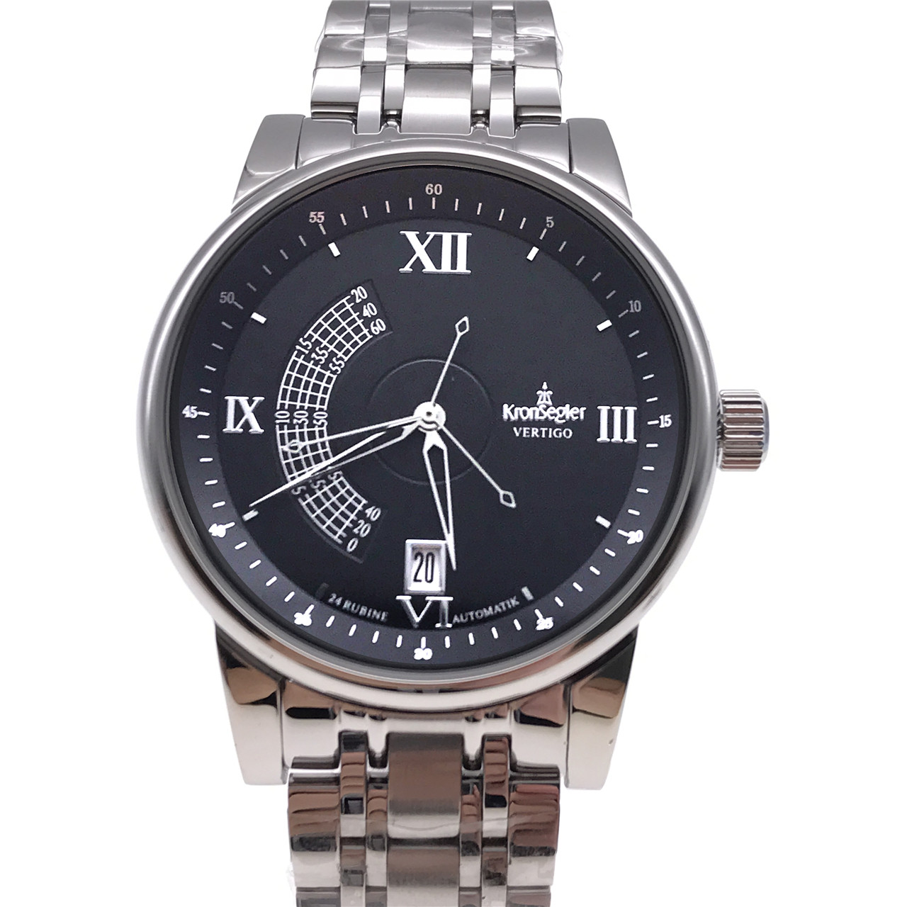 9新]坤格vertigo系列ks747.hs精钢黑面自动机械男表