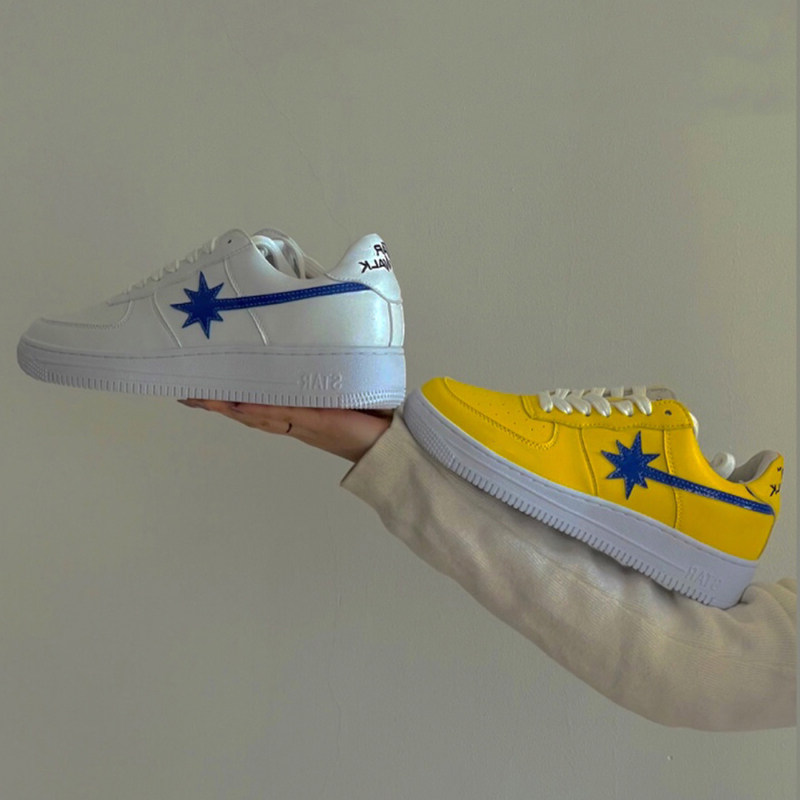 全牛皮~starwalk白色蓝星鞋子小众原创设计小白鞋2020新款板鞋女
