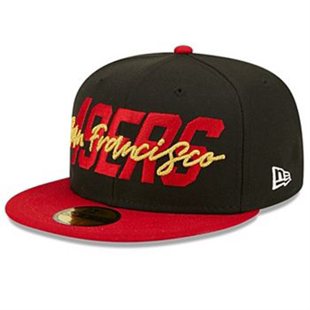 NEW ERA CAP男士棒球帽运动帽黑红旧金山49人队NFL选秀舞台球迷帽