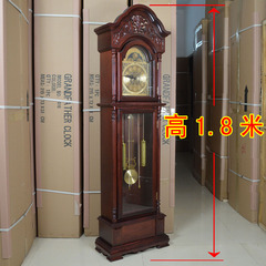 小型落地钟 家庭专用 手工实木雕刻 韵豪机械落地钟 高1.8米