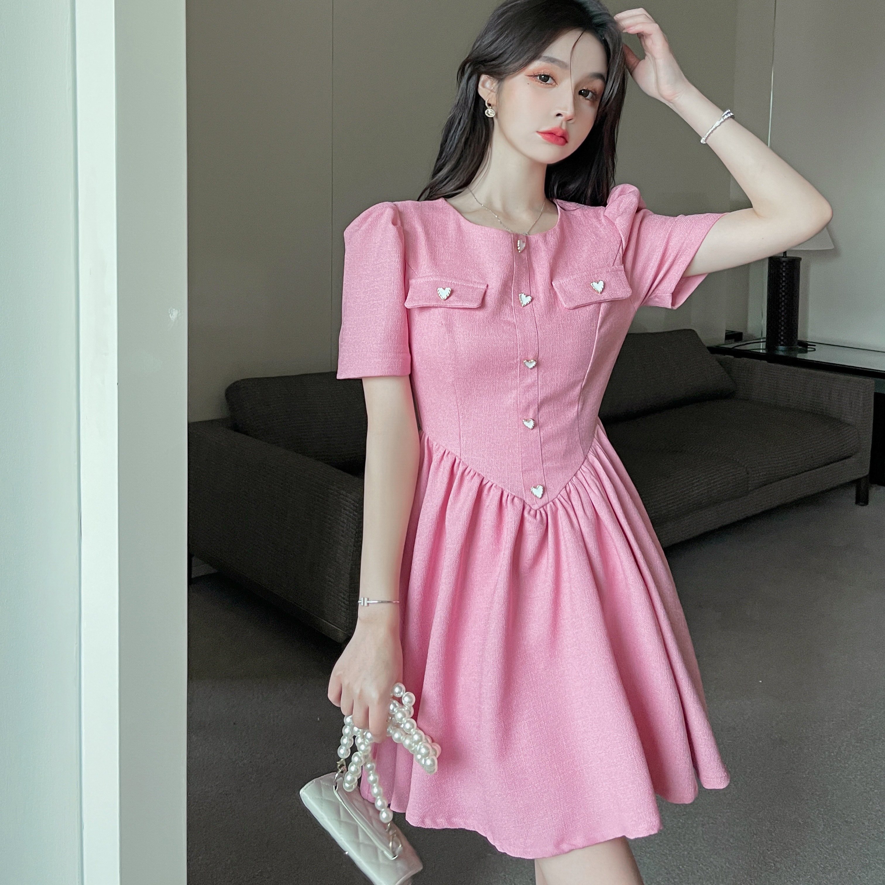 ief/爱依服爱衣服女装旗舰店官网同款特价清仓小香风荷叶边连衣裙