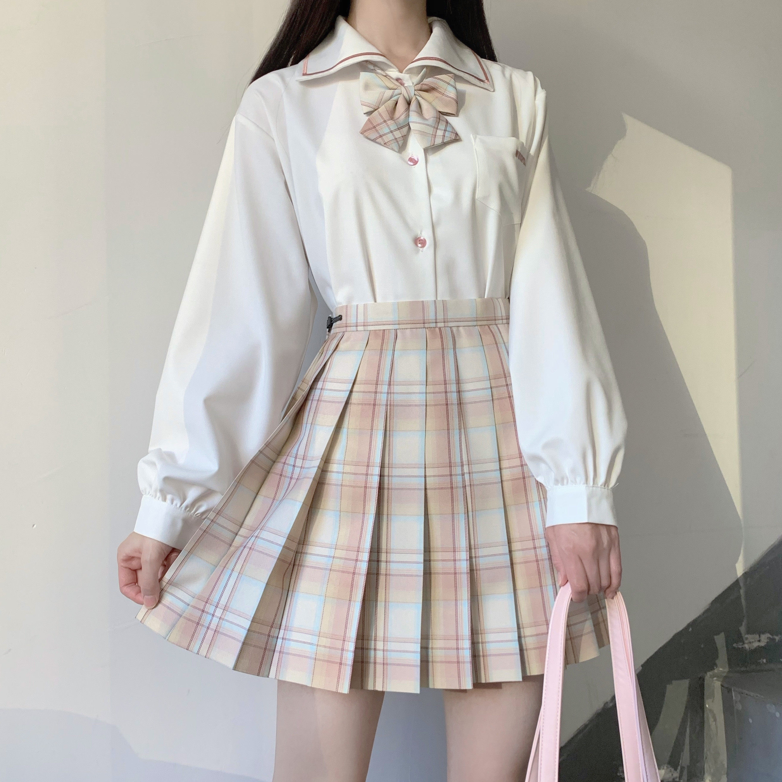 安可原创馥郁季节秋冬新款jk制服正统百褶裙半身裙