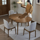 实木餐桌椭圆形多功能新中式小户型家用胡桃色餐桌椅组合饭桌两用
