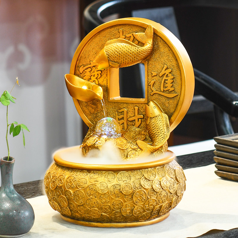 风水轮店铺大气开业礼品招财进宝催财生财贺礼物聚宝盆桌面小摆件