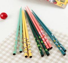 10双包邮 日韩式五彩木筷 超萌动物筷子 创意个性彩色水果筷子