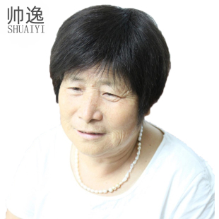 帅逸 女短发奶奶灰白直发 妈妈老年人真人发丝自然透气整顶jiafa