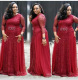 African women's dresses fat woman dresses lace Navy Blue red