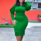 Plus size fashion dresses African female Vestido Long sleeve