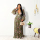 African Fashion print long Party Dress big size fat women