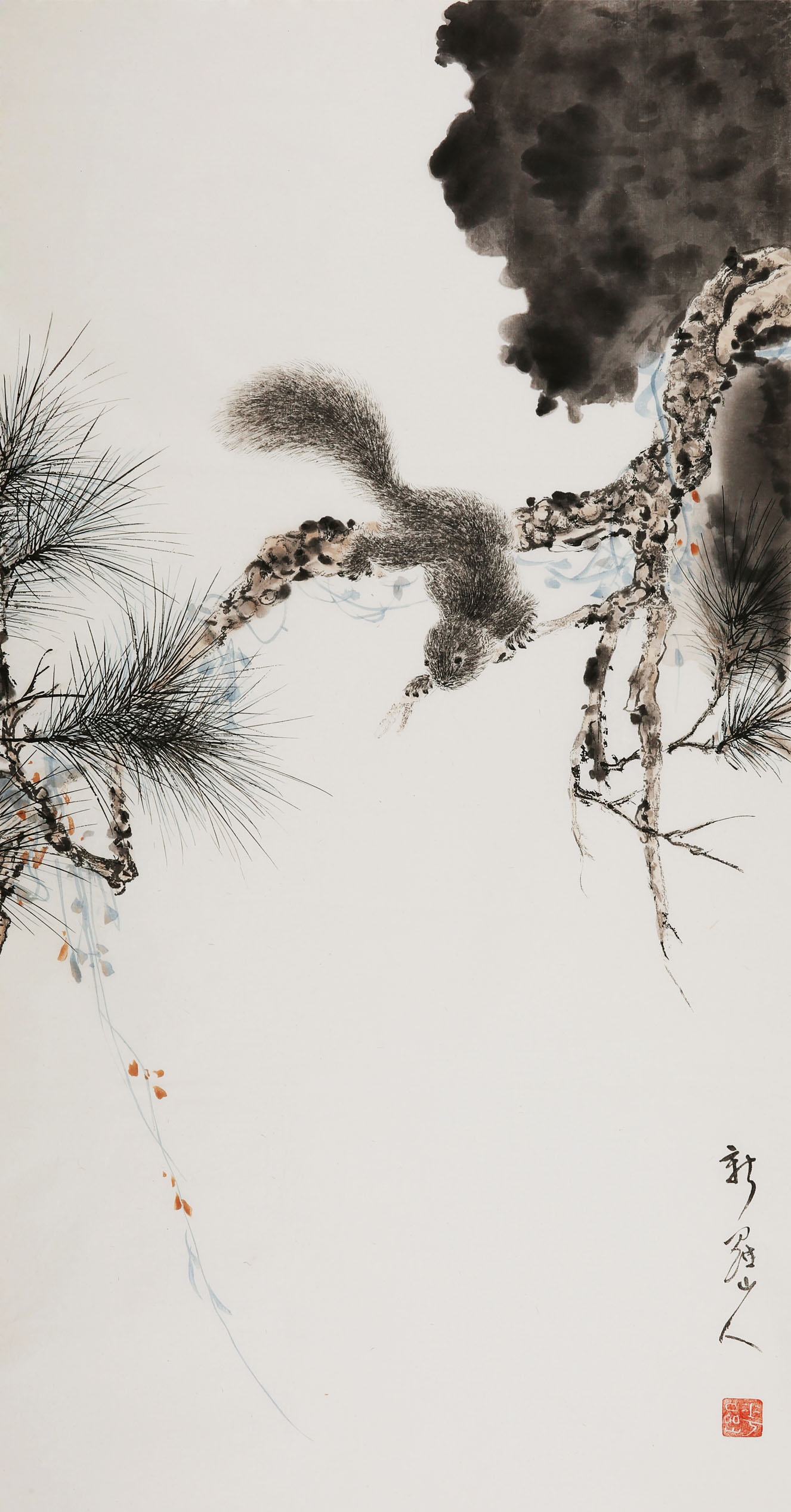 朵云轩木版水印新罗山人松鼠中国画装饰画收藏馈赠国画