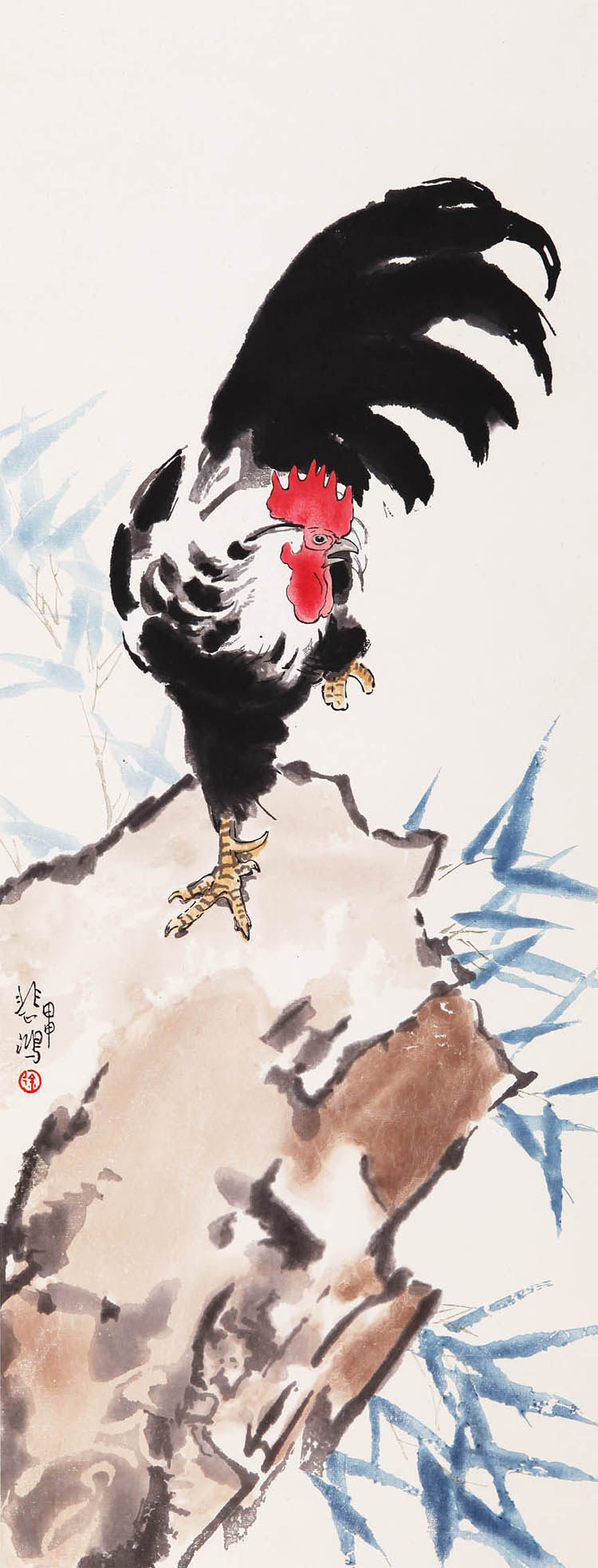 朵云轩木版水印徐悲鸿晨鸡中国画装饰画收藏馈赠家居国画