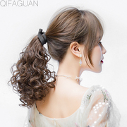 Lightweight wig ponytail female strap-on clip a small amount of sweet small curly short curly hair simulation hair fluffy and natural