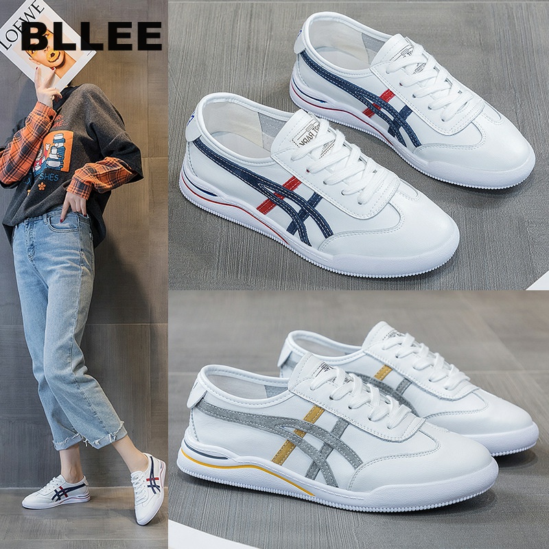 Flower.BELLE genuine leather White shoes Flat bottom Large Women's Shoes 41-43 A pedal motion leisure time skate shoes Forrest Gumpin the Women's Shoes, Low shoes category - from Buy2taobao.com to provide professional Taobao agent buy service