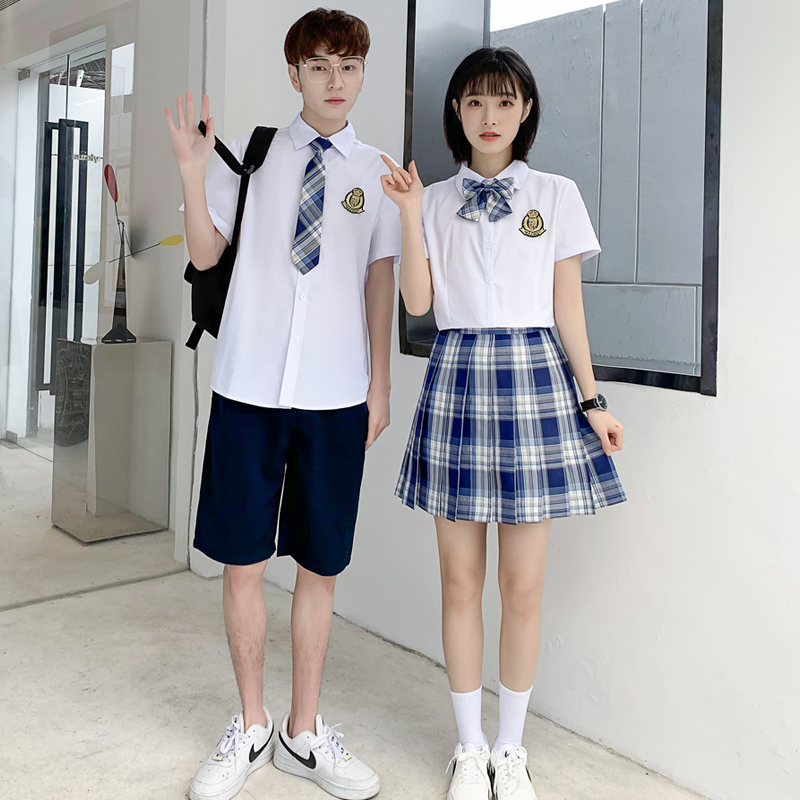 校服套装学院风韩版中学生六年级日系衬衫初三高中生毕业夏季班服