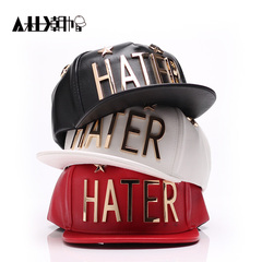 Hater SNAPBACK男女潮牌秋天金属字母五星皮革嘻哈平沿棒球帽包邮