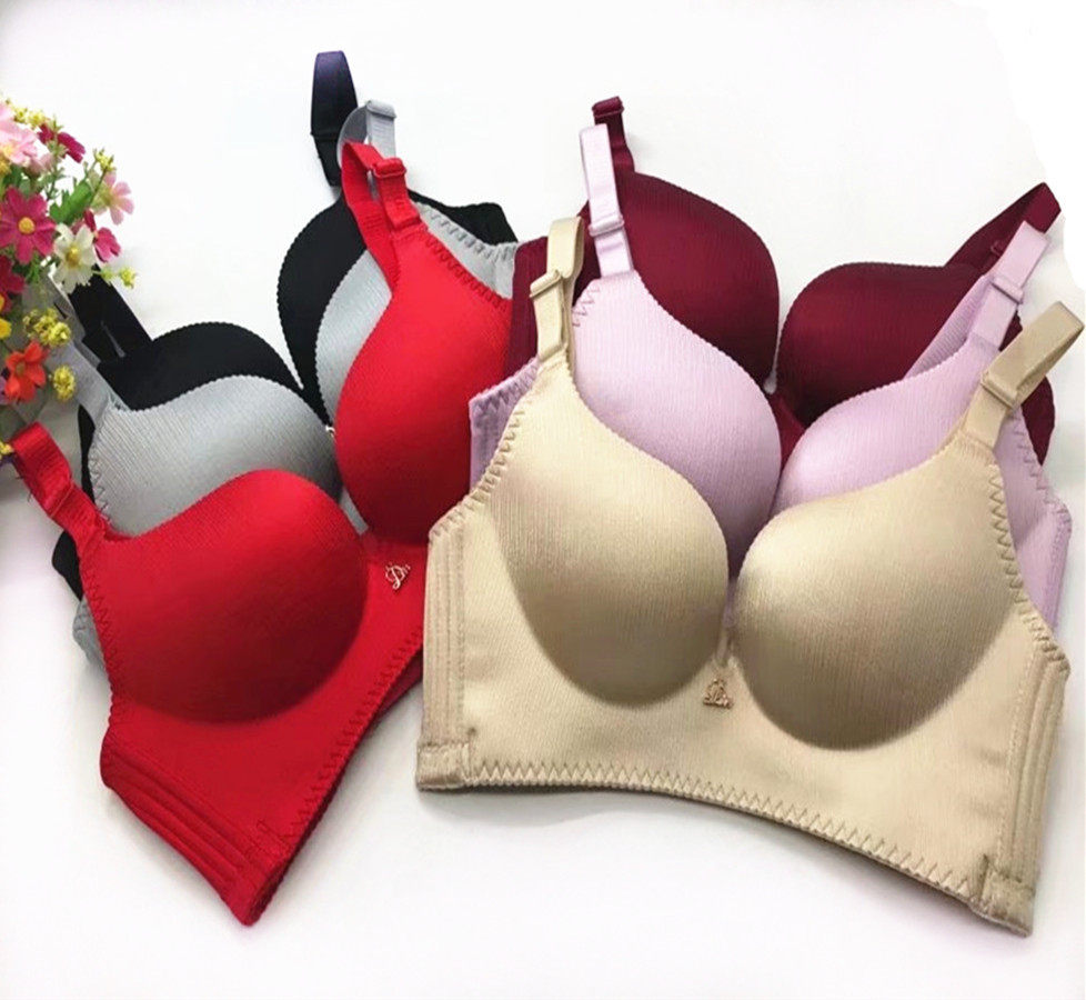 狐狸迪莫品牌尾货拉丝无钢圈女文胸 一片式无痕聚拢调整型内衣胸