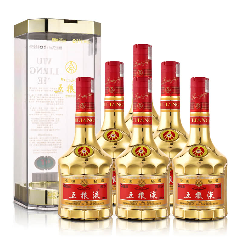 【整箱推荐】52度五粮液(金装)500ml*6白酒水送礼浓香型名酒
