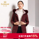 乔万尼羽绒服女商场新款冬季中长羽绒服毛领连帽保暖外套