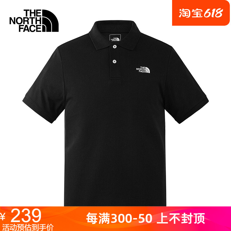 TheNorthFace北面polo衫男2024春夏户外透气翻领短袖休闲T恤87UX