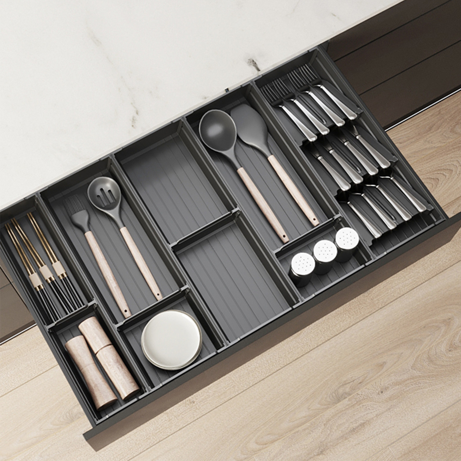 酷太厨房无锡分店的优惠券大全—酷太厨房抽屉分隔收纳餐具分格刀叉