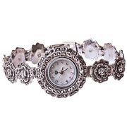 Qi Bao Shu-style Thai Silver 925 Silver jewelry direct sales Europe and extravagant rose quartz watch bracelet