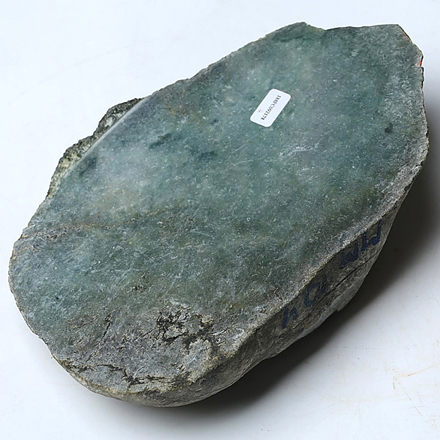 糯种油青色缅甸翡翠a货半明料开窗原石 1.55千克