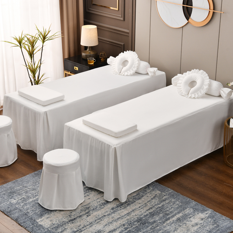 美容床罩单件美容床美容院床单白色床裙按摩专用床套带洞床裙床品