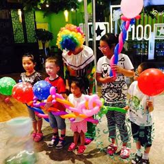 猫尾香蒲生日主题派对服务宝宝百日宴小丑表演背景墙气球布置套餐