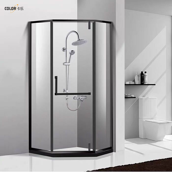 西安淋浴房隔断钻石型简约整体玻璃移门卫生间干湿分离洗澡房家用