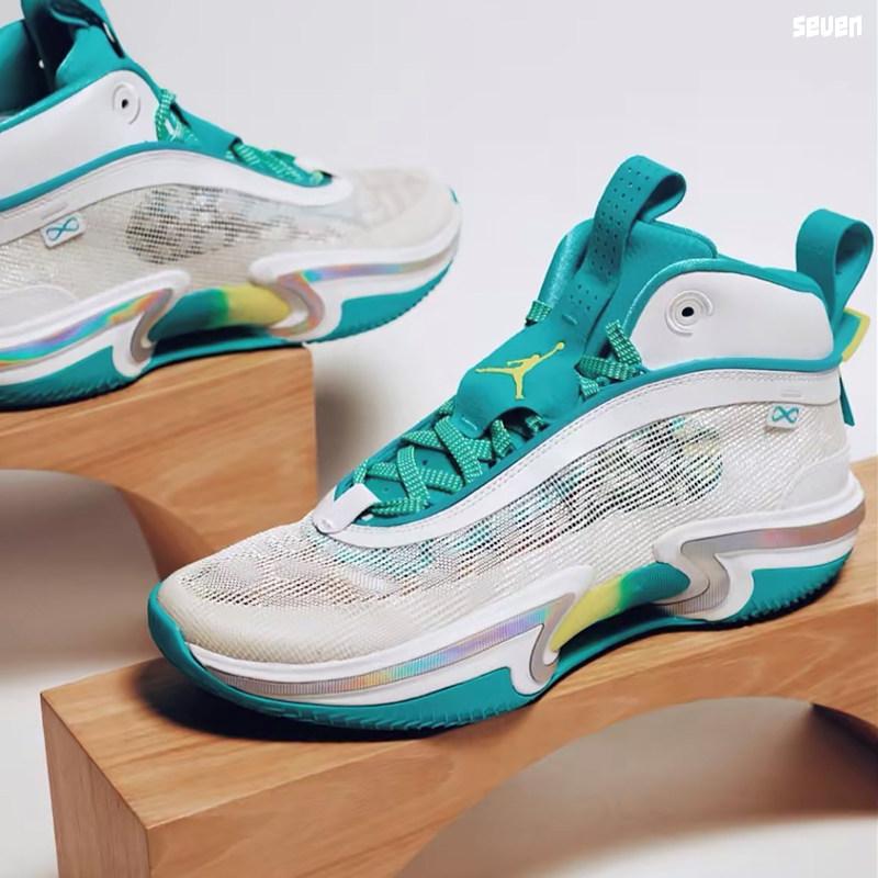 air jordan 36 aj36郭艾伦 薄荷绿白中帮篮球鞋 dm0796-107