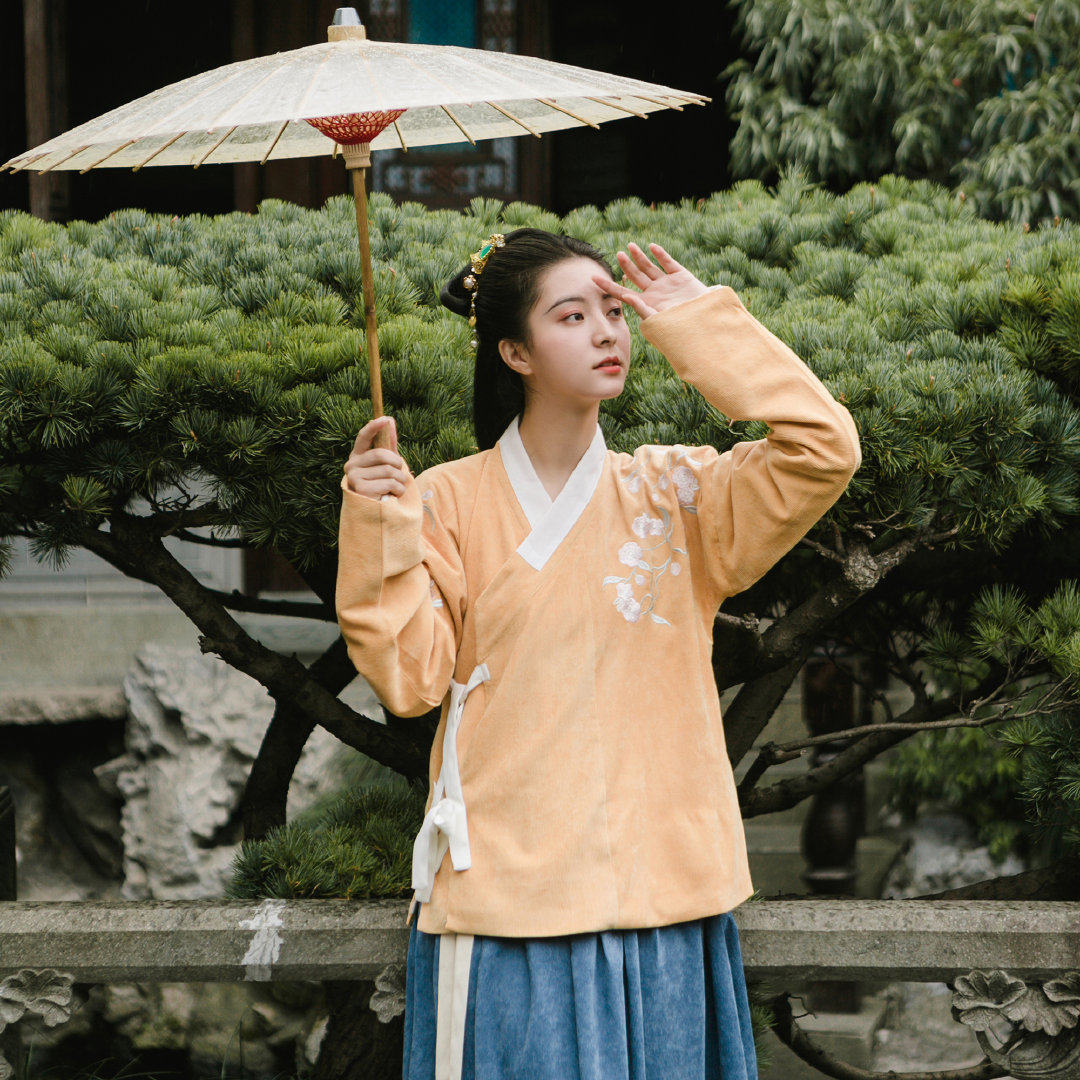 【现货】【花信】倾杯序原创绣花刺绣女交领短袄明制双色汉服秋冬