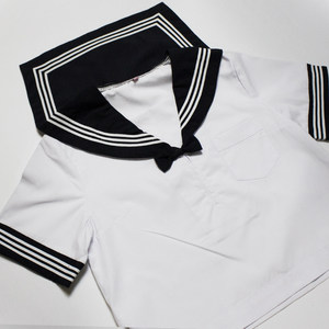 清仓海军领宽松学院风白色jk水手服短袖上衣女夏基础款正统中间服