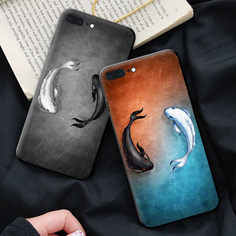 包邮 创意国风太极鱼个性潮流苹果8plus手机壳新款7pl