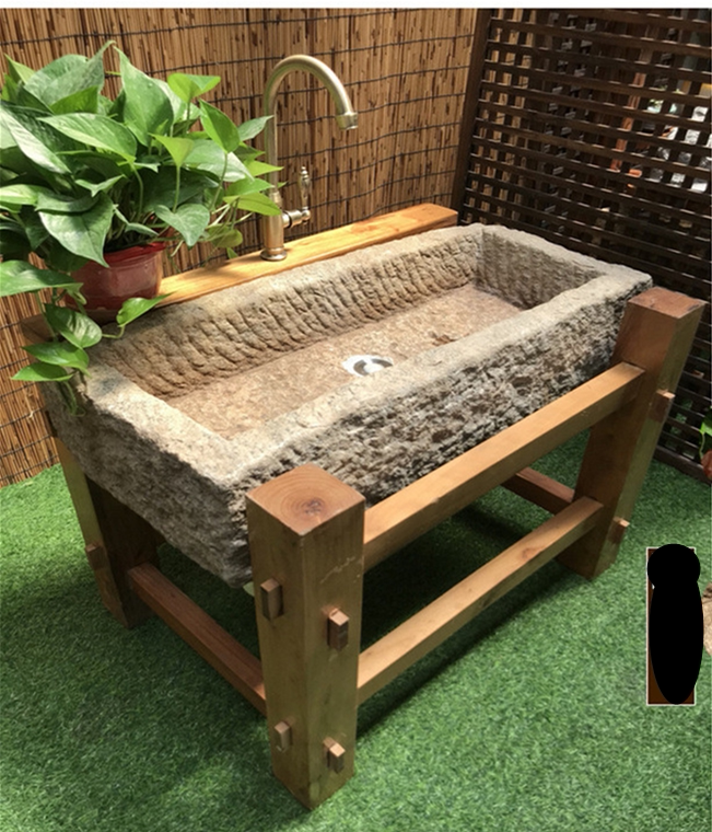 户外庭院石槽墩布池石盆水槽老牛槽马槽猪槽鱼缸洗手盆阳台洗手台