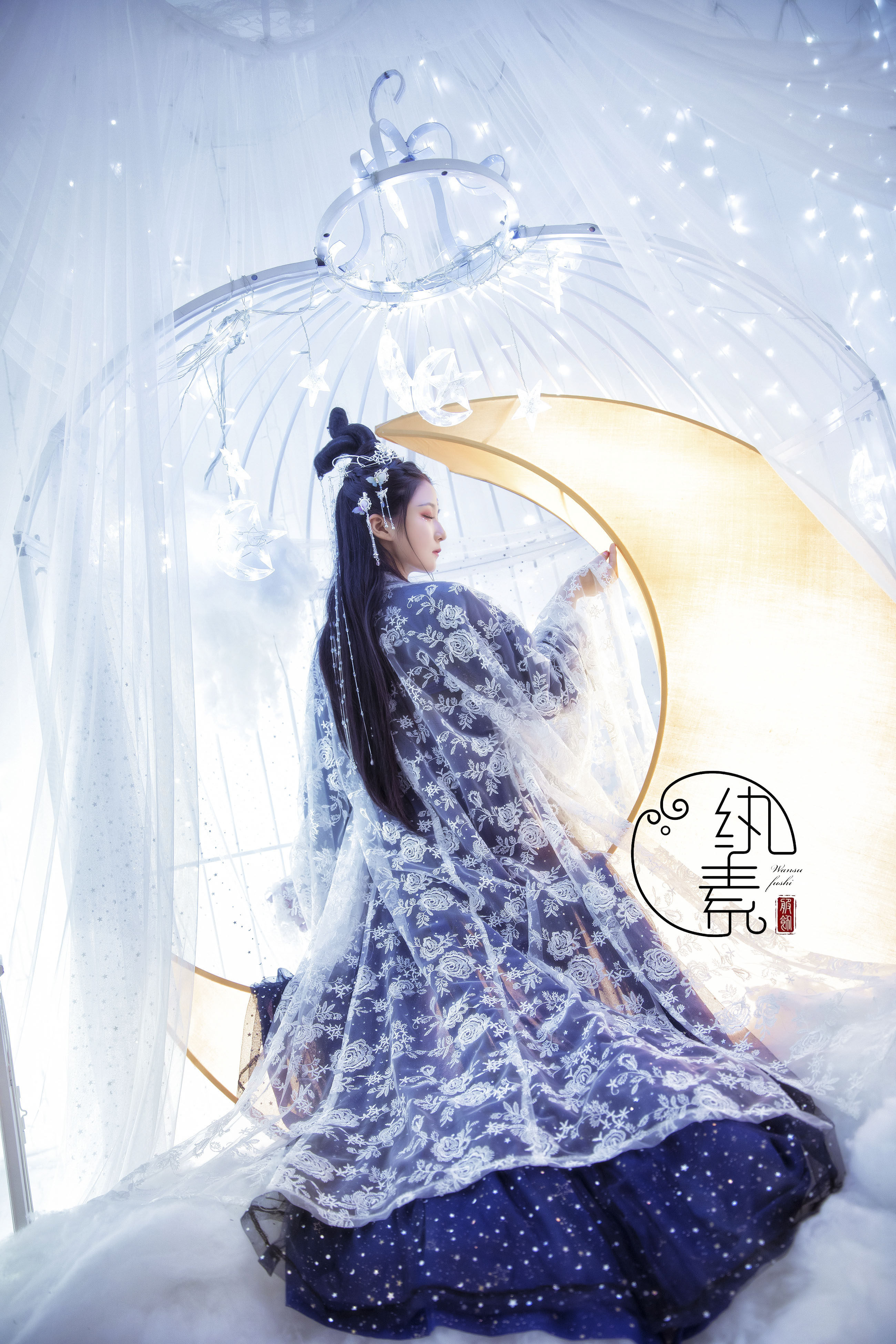 【小月季】【绝版】纨素 白色月季绣花网纱唐制大袖衫 汉服